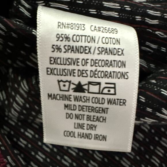 Robert Graham Cubist Classic Fit Cotton Blend Button-Up Shirt Black/Red Medium - Picture 8 of 11